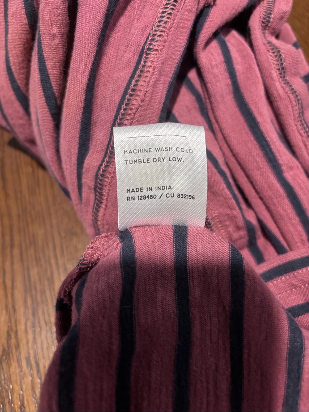 Pact Maxi Dress Mauve/Navy Stripes 100% Organic Cotton L - Picture 6 of 10